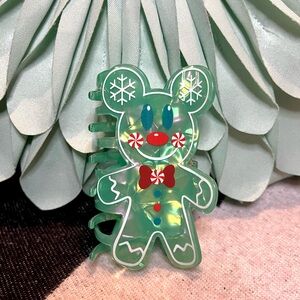 New Disney Christmas Mickey Mouse Gingerbread Man Inspired Hair Clip